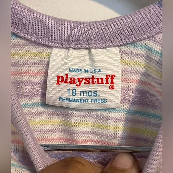 Two piece vintage overalls and shirts from playstuff size 18 months [H-27] - Picture 9 of 10